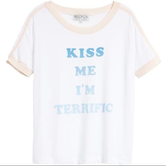 Wildfox Kiss Me Wright Tee Retro Crewneck Size XS Short Sleeve 100% Cotton New - Picture 8 of 8